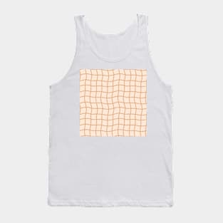 Minimal Abstract Squiggle Grid - Warm Neutrals Tank Top